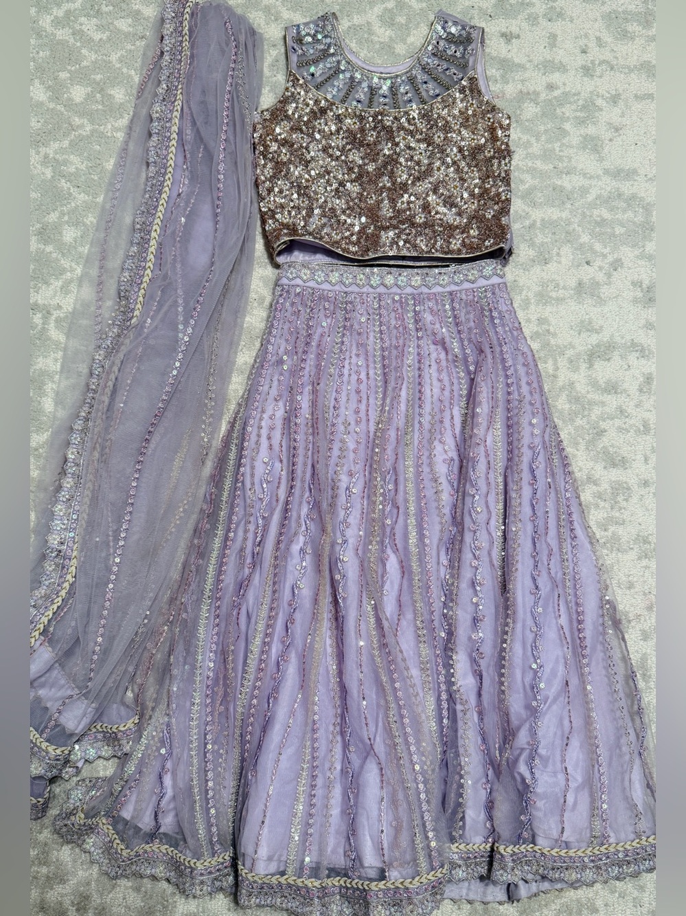 Lavender Sequined lehenga choli